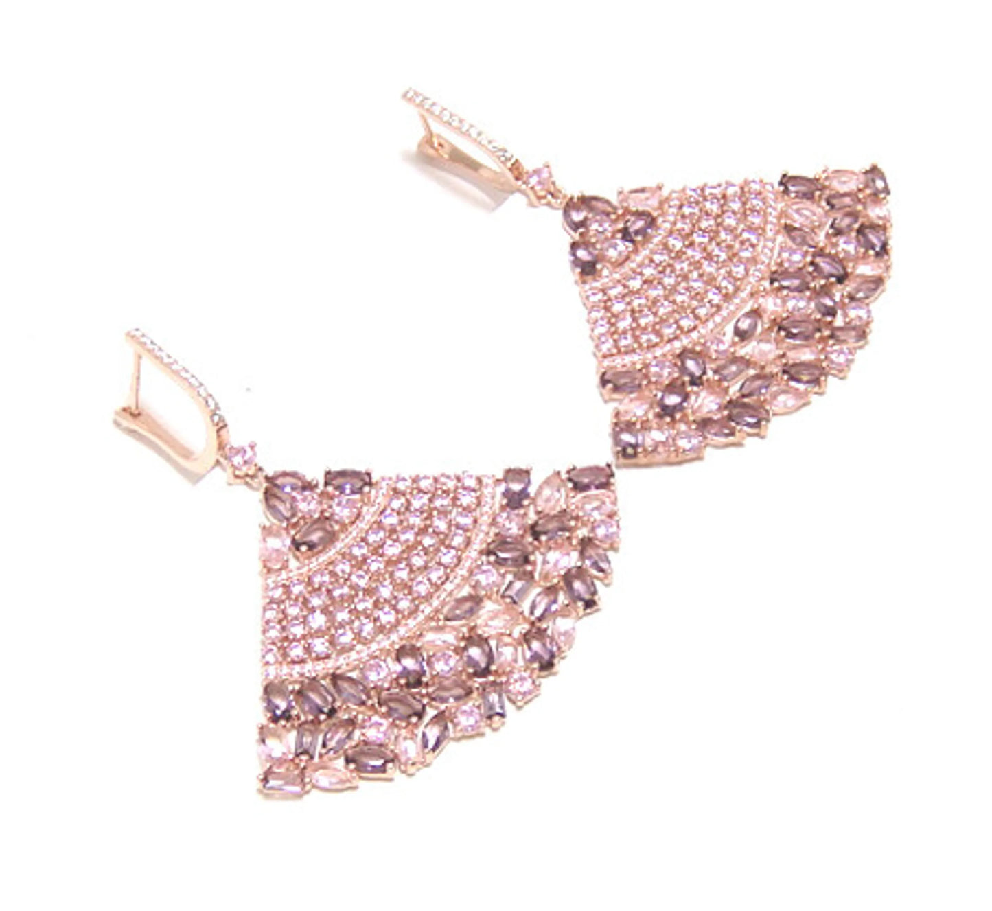 Multi Shape Dazzling Simulated Dangle Earrings, 925 Sterling Silver