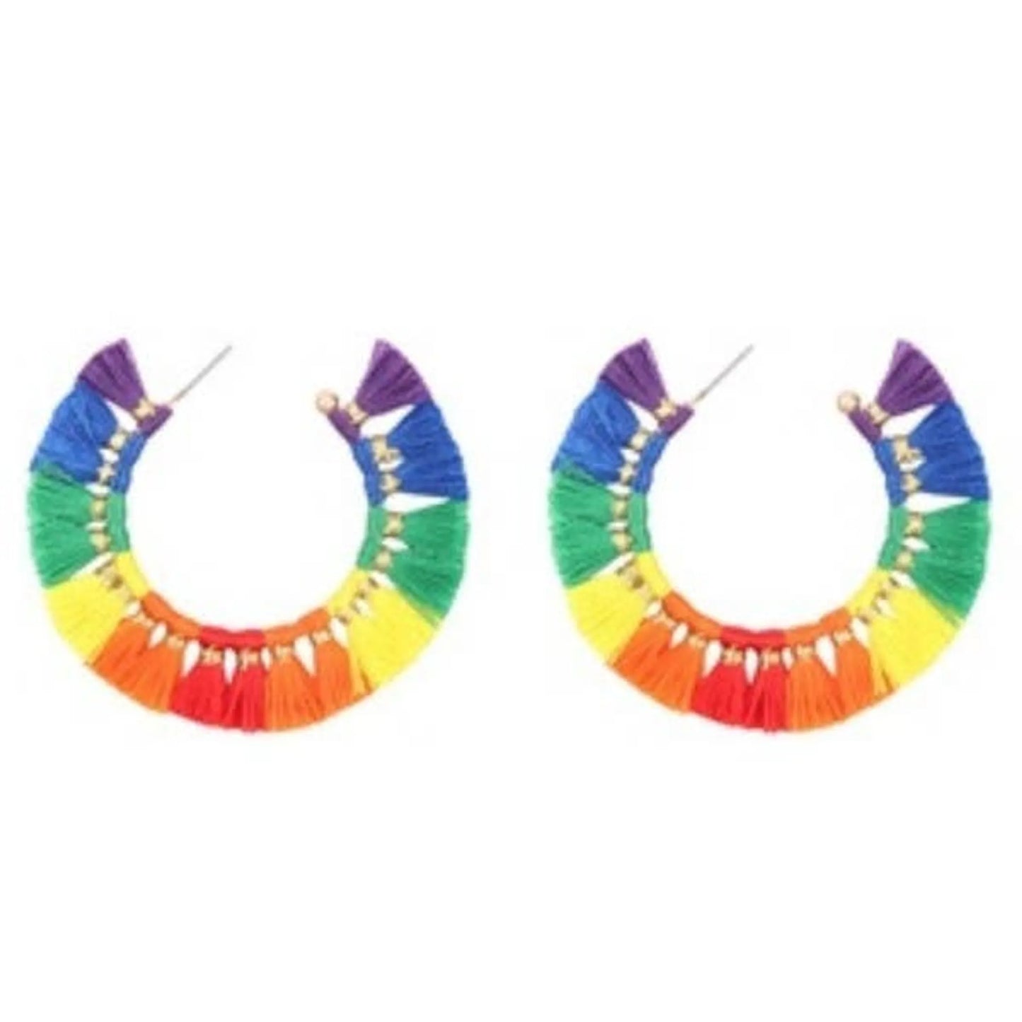 Tassel Fringe Hoop Earrings