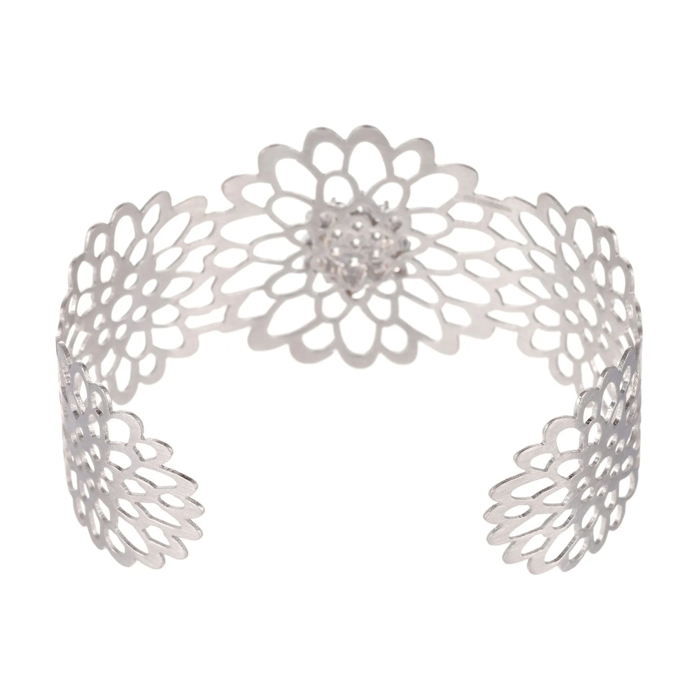 Collette Z Sterling Silver Cubic Zirconia Lace Design Cuff
