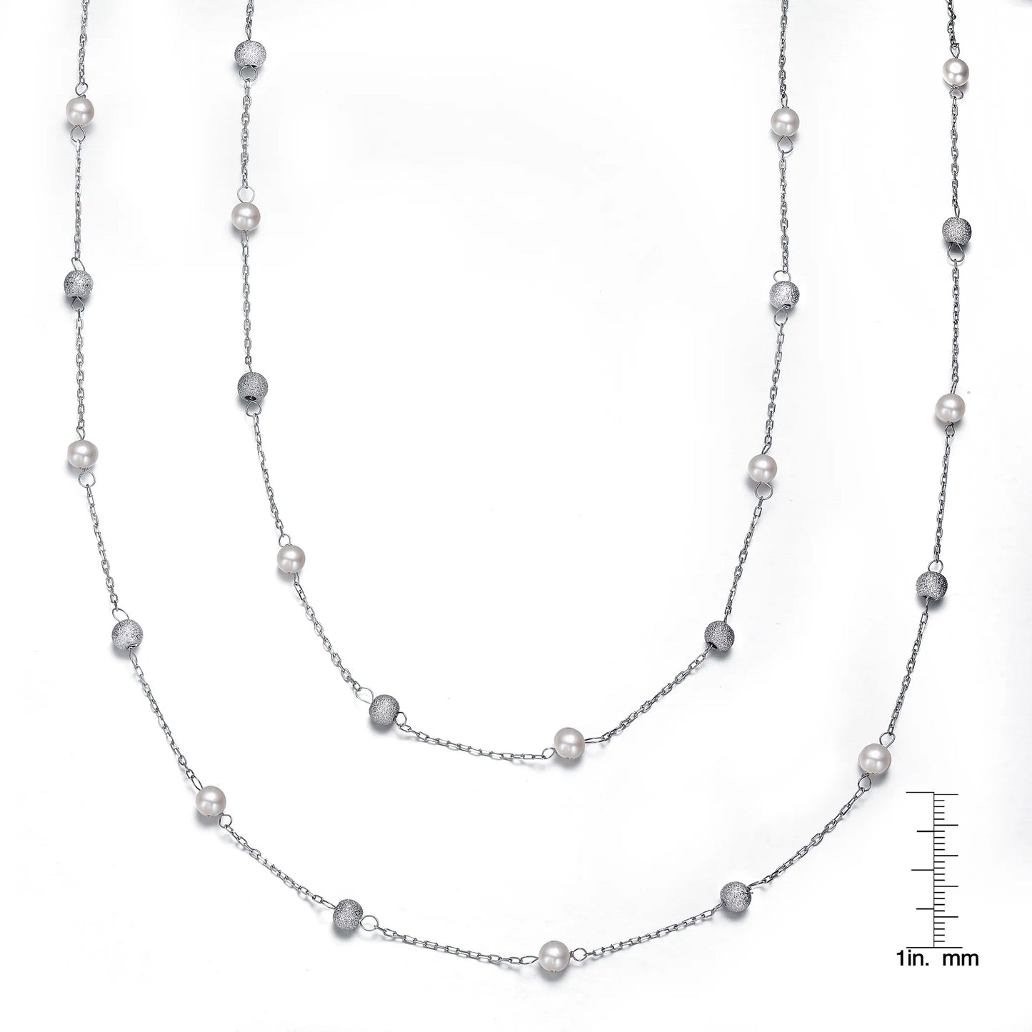 Collette Z Sterling Silver Clear Cubic Zirconia Two Strand Necklace