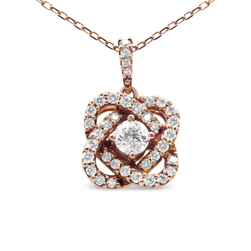 rose gold diamond pendant necklace