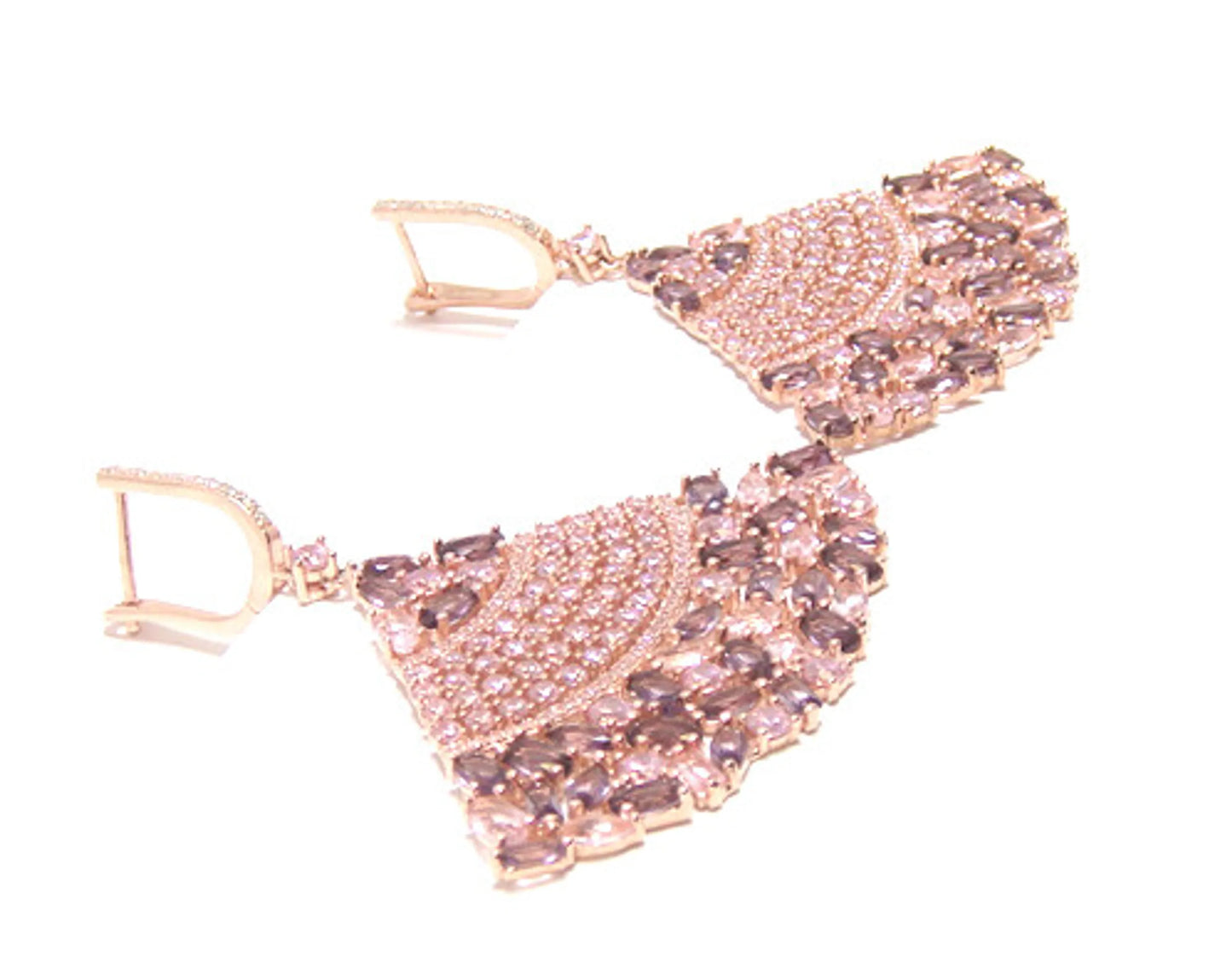 Multi Shape Dazzling Simulated Dangle Earrings, 925 Sterling Silver