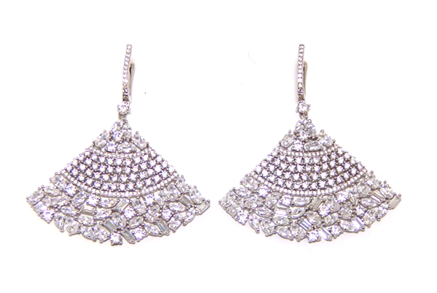 Multi Shape Dazzling Simulated Dangle Earrings, 925 Sterling Silver