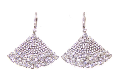 Multi Shape Dazzling Simulated Dangle Earrings, 925 Sterling Silver