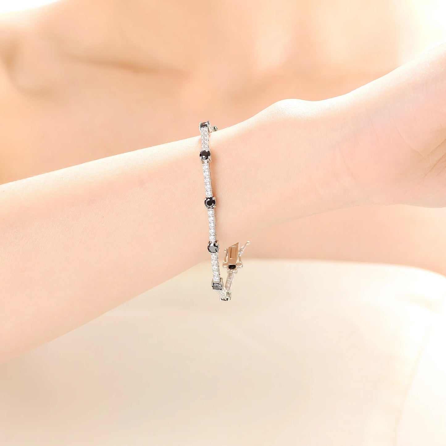 Collette Z Sterling Silver Dazzling Cubic Zirconia Tennis Style Bracelet