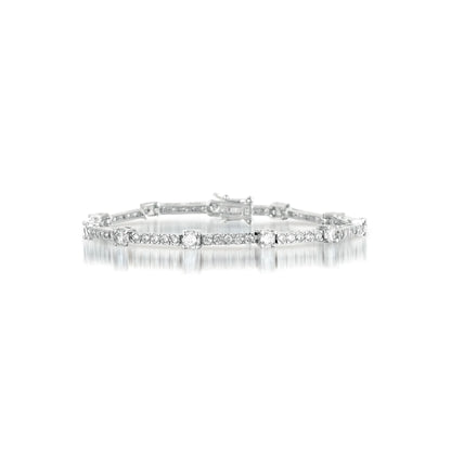 Collette Z Sterling Silver Dazzling Cubic Zirconia Tennis Style Bracelet
