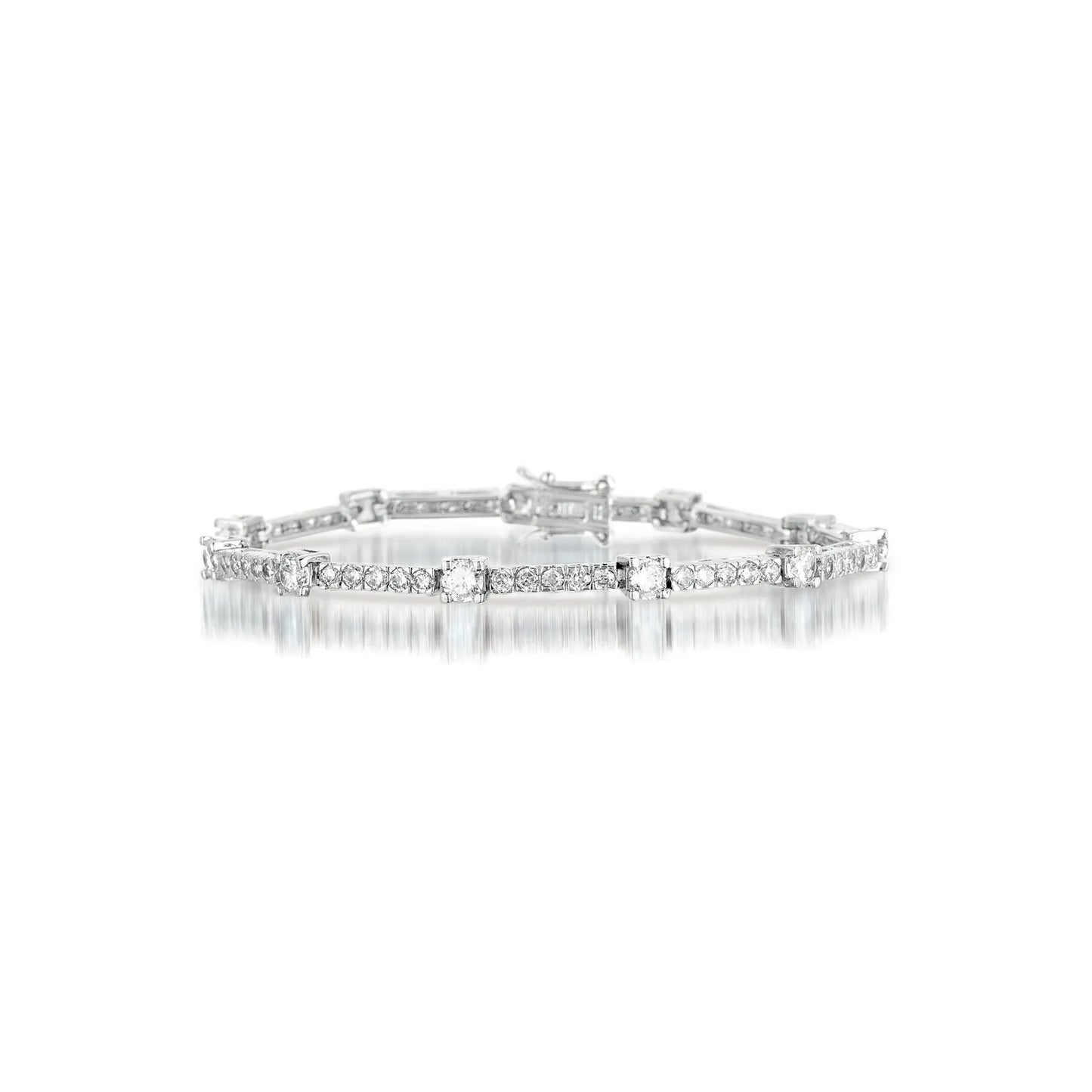 Collette Z Sterling Silver Dazzling Cubic Zirconia Tennis Style Bracelet