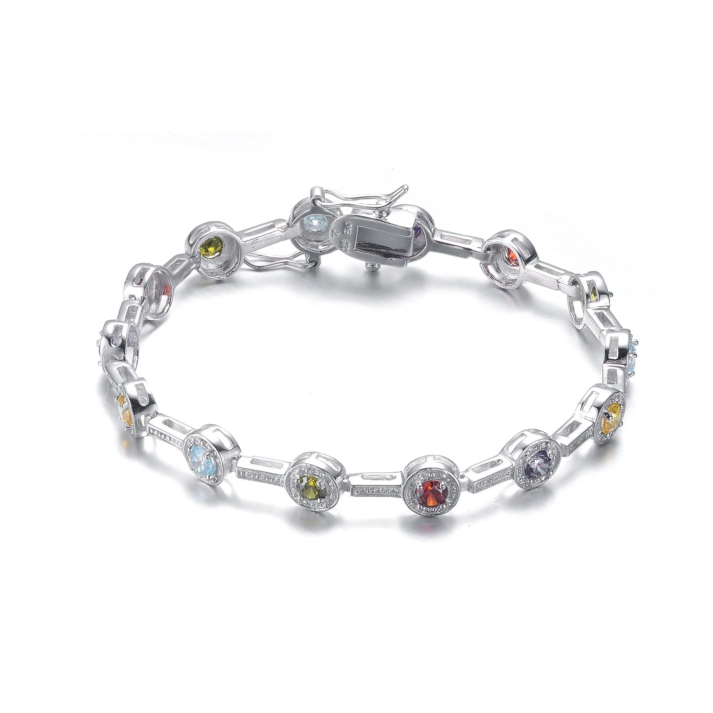 Collette Z Sterling Silver Cubic Zirconia Enclosed Stud Bracelet