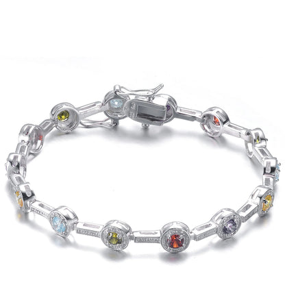 Collette Z Sterling Silver Cubic Zirconia Enclosed Stud Bracelet