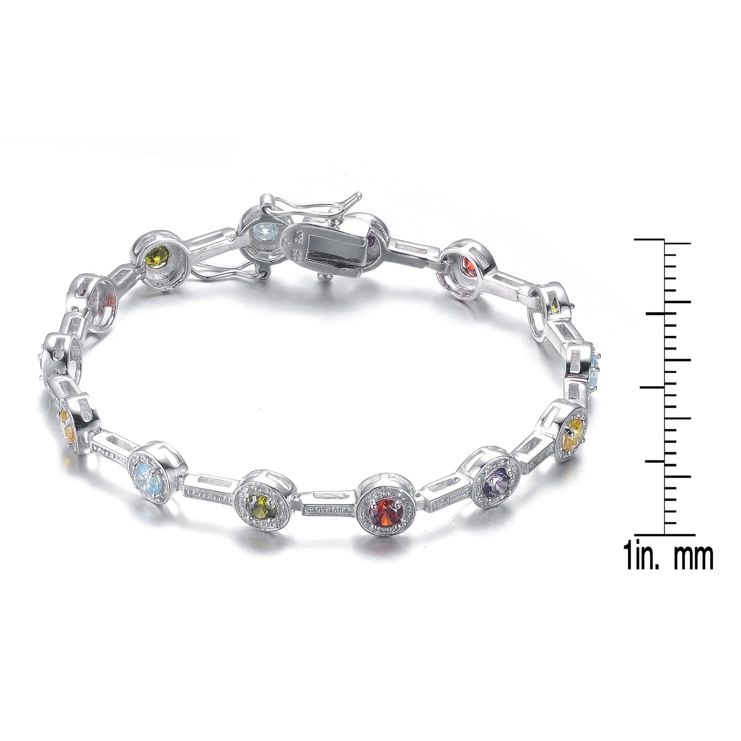 Collette Z Sterling Silver Cubic Zirconia Enclosed Stud Bracelet