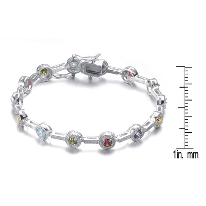 Collette Z Sterling Silver Cubic Zirconia Enclosed Stud Bracelet