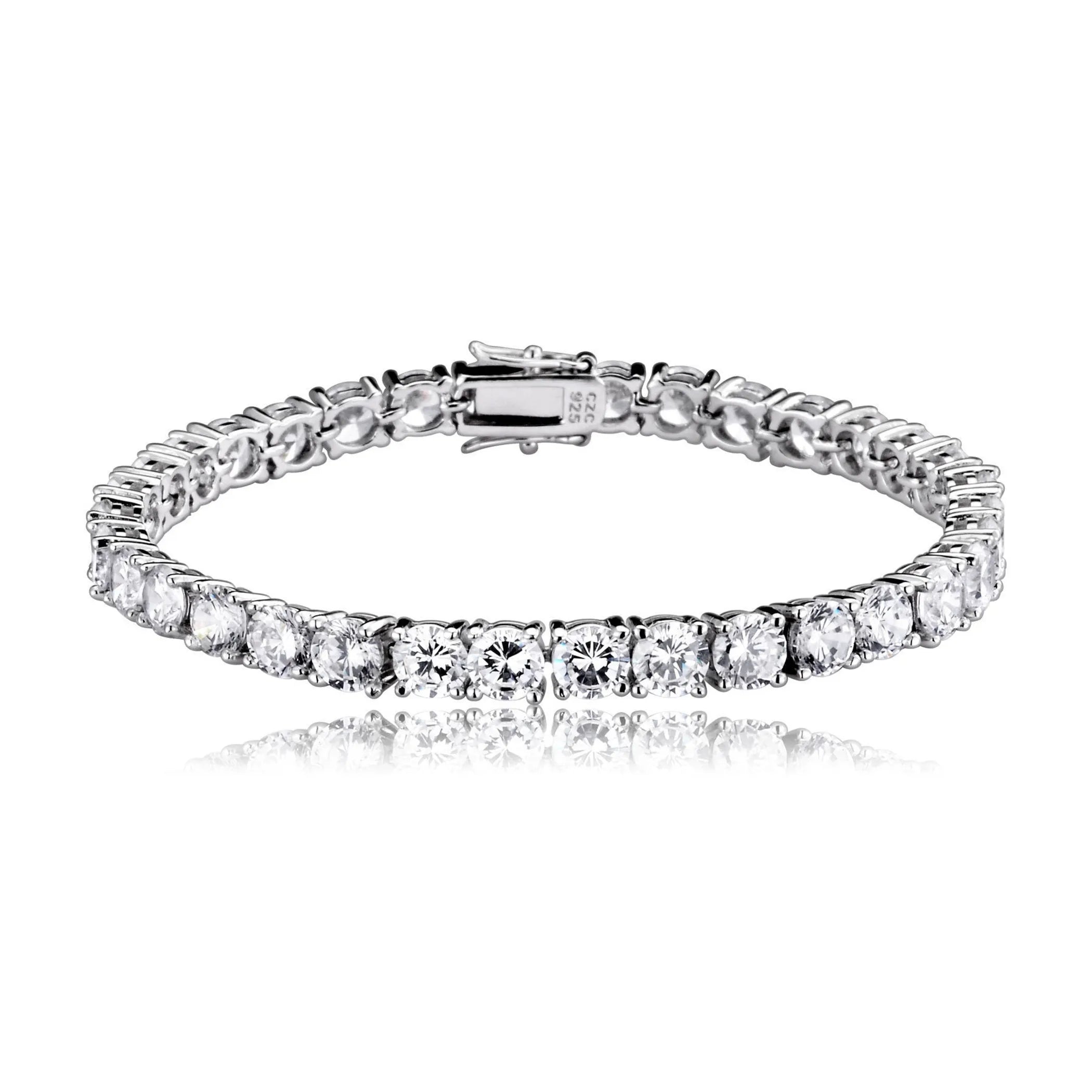Collette Z Sterling Silver Cubic Zirconia 5mm Tennis Bracelet