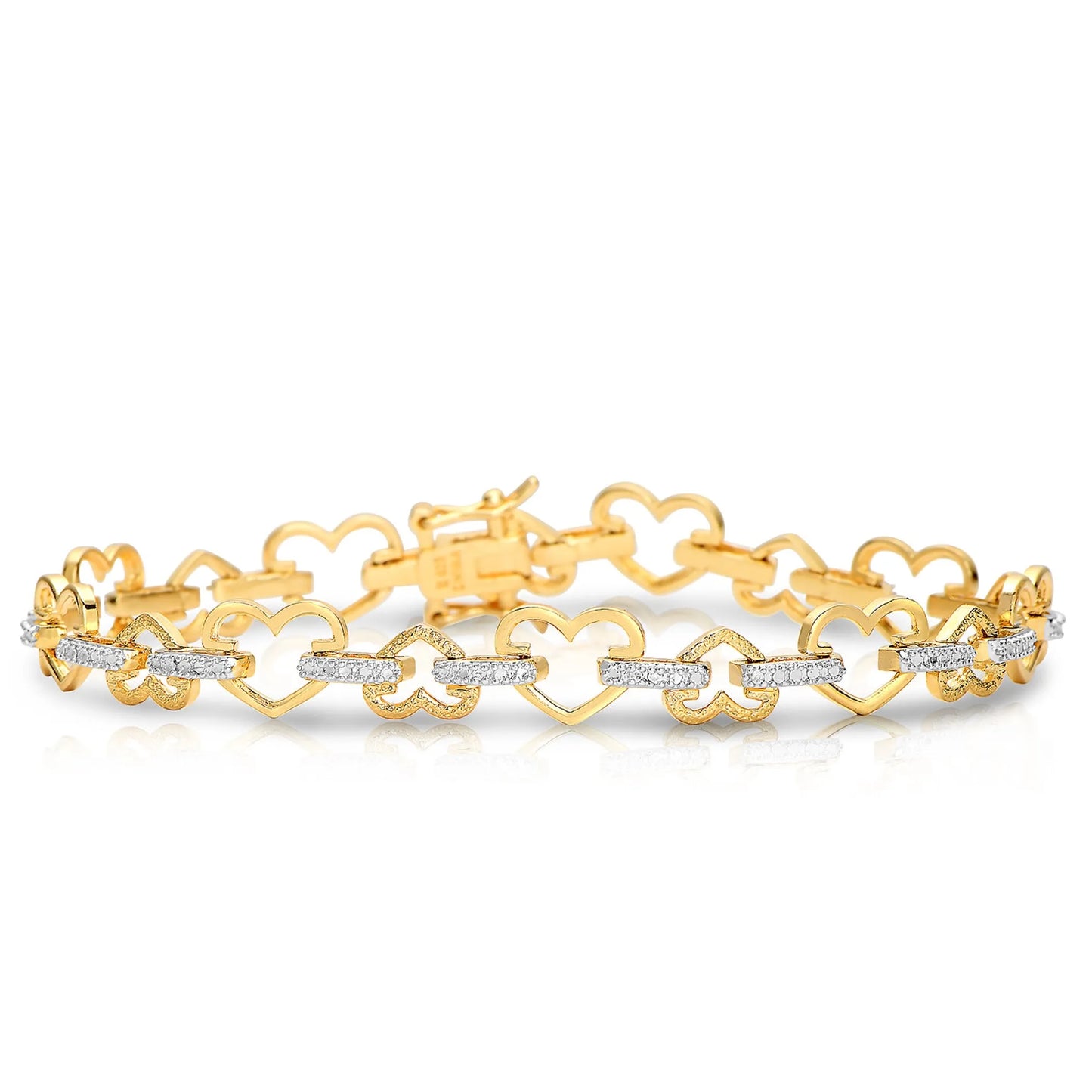 Collette Z Gold Plated and Cubic Zirconia Petal Bracelet