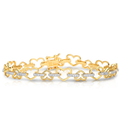 Collette Z Gold Plated and Cubic Zirconia Petal Bracelet