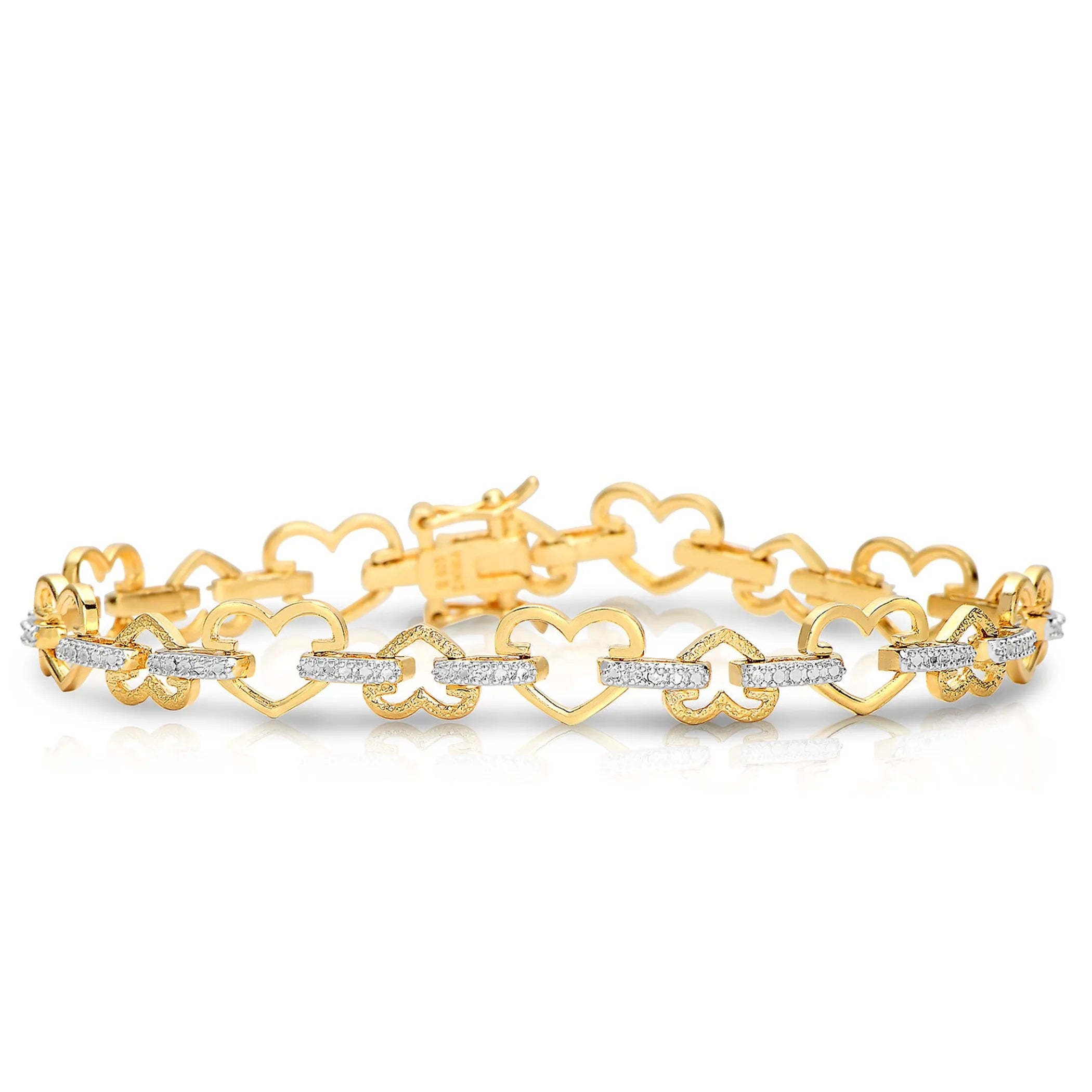 Collette Z Gold Plated and Cubic Zirconia Petal Bracelet