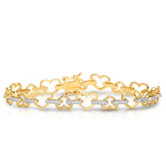 Collette Z Gold Plated and Cubic Zirconia Petal Bracelet