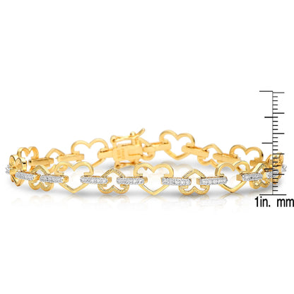 Collette Z Gold Plated and Cubic Zirconia Petal Bracelet