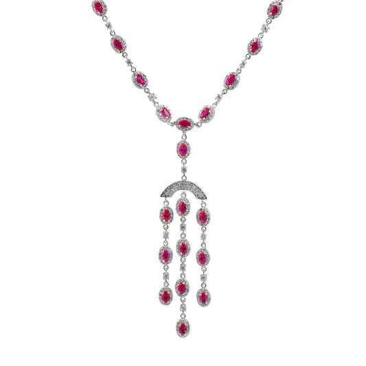 Collette Z Sterling Silver Purple Cubic Zirconia Dream Catcher Necklace