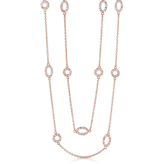 Collette Z Rose Goldtone Sterling Silver Cubic Zirconia Necklace