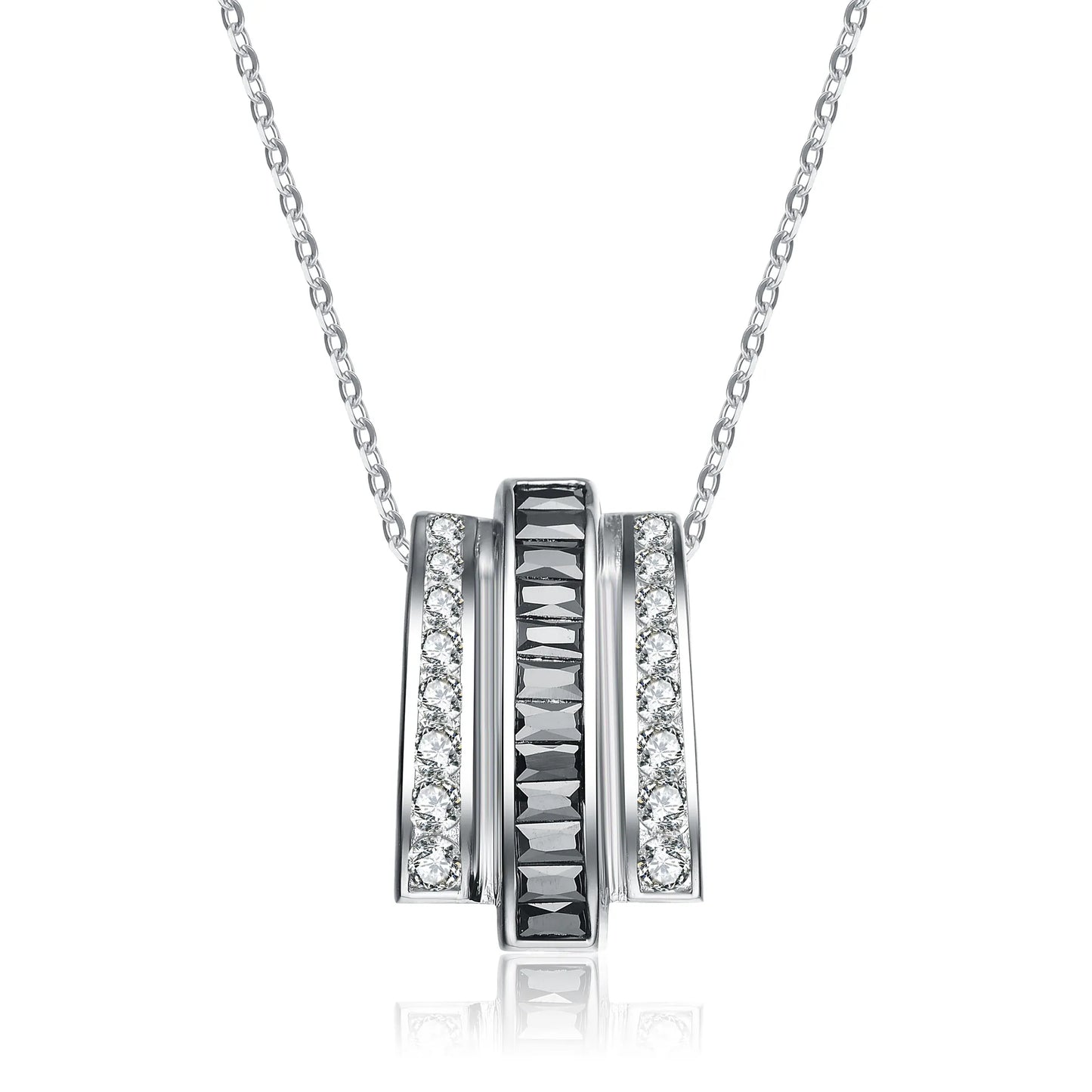 Collette Z 
Sterling Silver White and Black Cubic Zirconia Pendant
