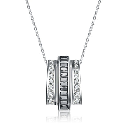 Collette Z 
Sterling Silver White and Black Cubic Zirconia Pendant