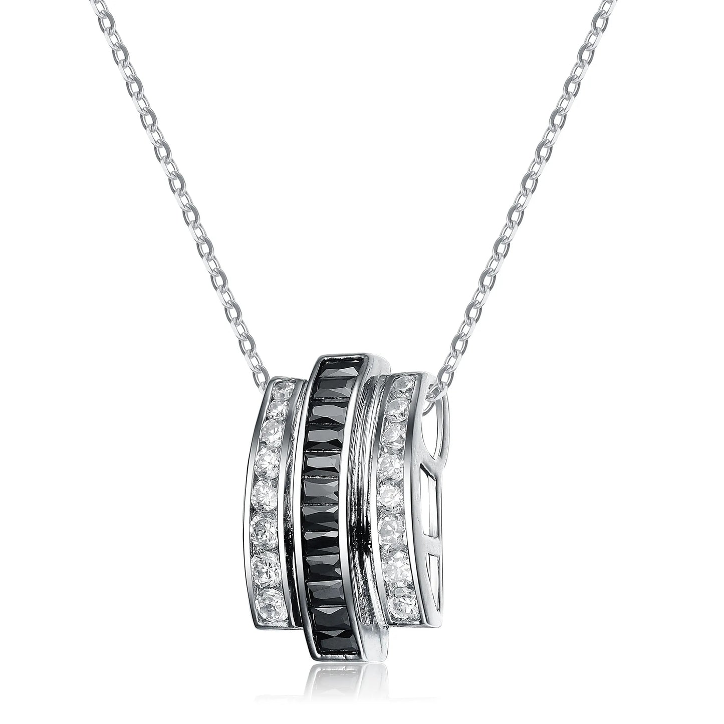Collette Z 
Sterling Silver White and Black Cubic Zirconia Pendant
