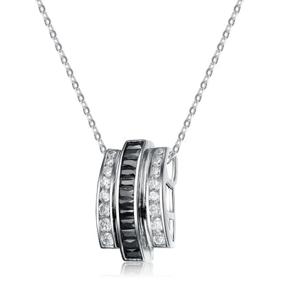 Collette Z 
Sterling Silver White and Black Cubic Zirconia Pendant