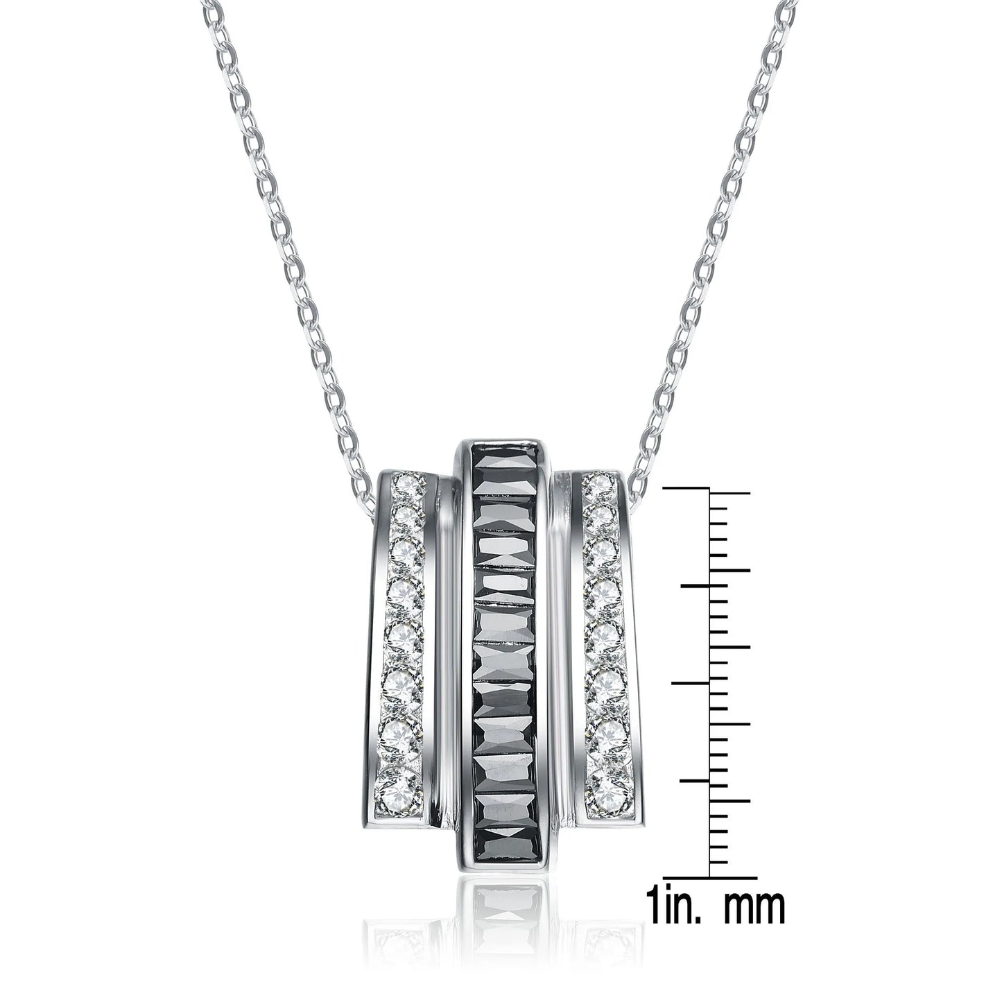 Collette Z 
Sterling Silver White and Black Cubic Zirconia Pendant