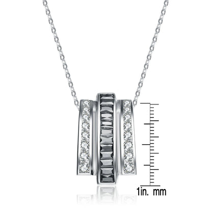 Collette Z 
Sterling Silver White and Black Cubic Zirconia Pendant
