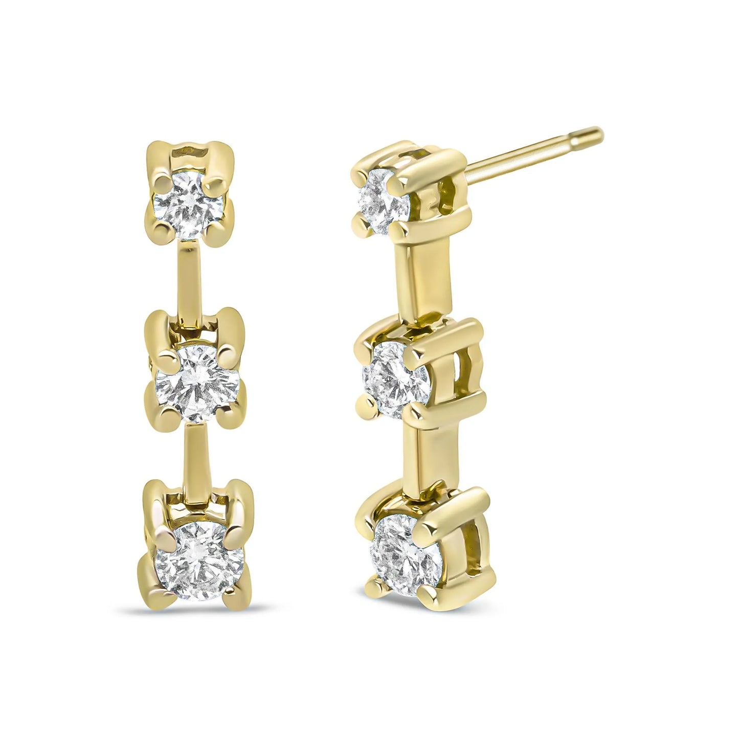 .925 Sterling Silver 1/2 Cttw Lab Grown Brilliant Round Cut Diamond Floral Cluster Stud Earrings (G-H Color, VS2-SI1 Clarity)