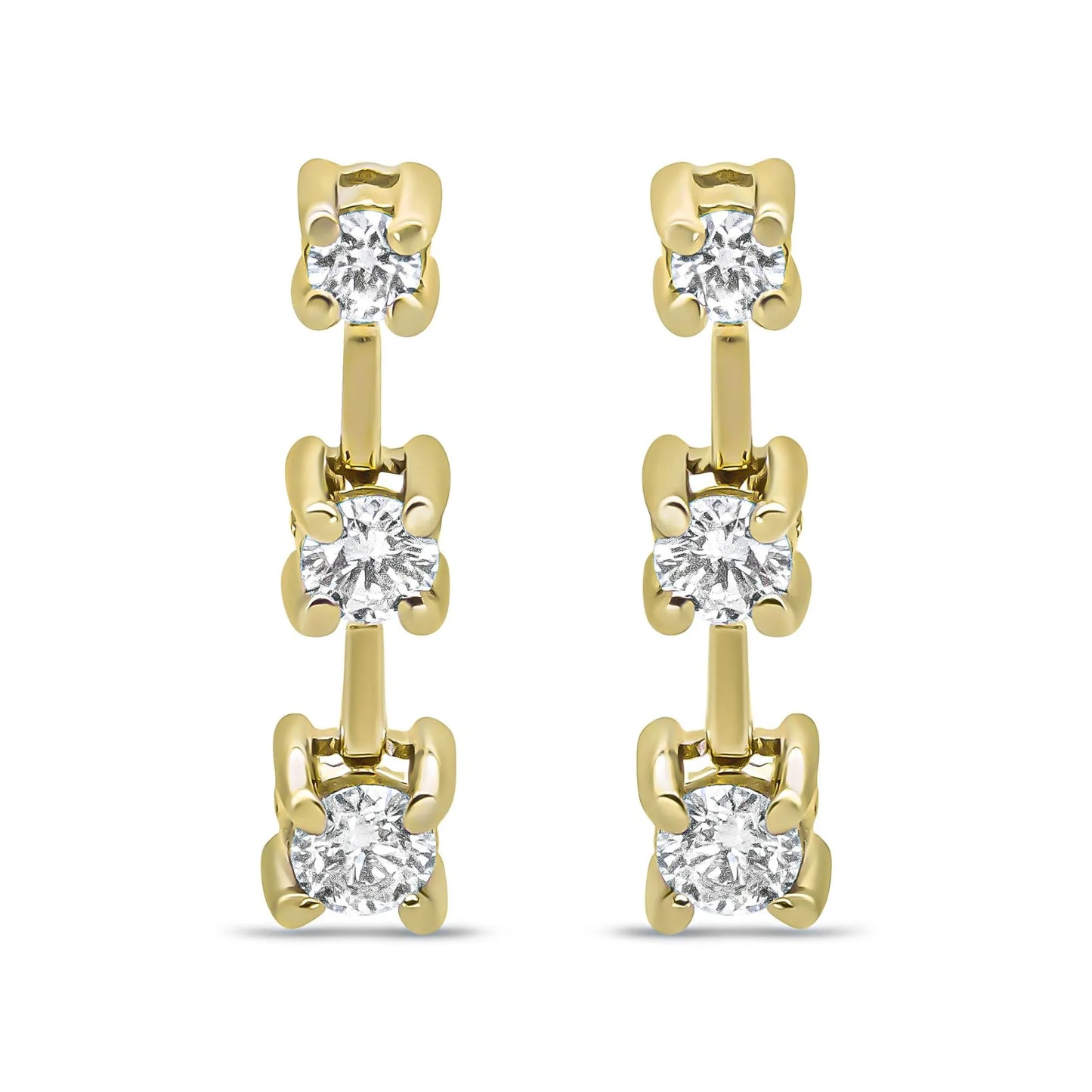 .925 Sterling Silver 1/2 Cttw Lab Grown Brilliant Round Cut Diamond Floral Cluster Stud Earrings (G-H Color, VS2-SI1 Clarity)