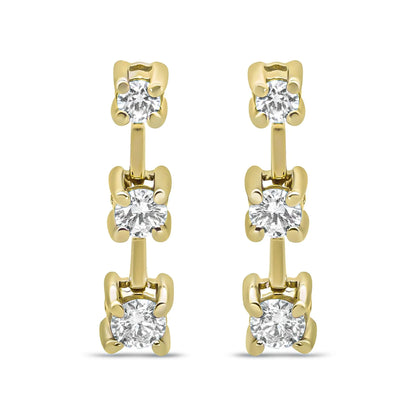 .925 Sterling Silver 1/2 Cttw Lab Grown Brilliant Round Cut Diamond Floral Cluster Stud Earrings (G-H Color, VS2-SI1 Clarity)